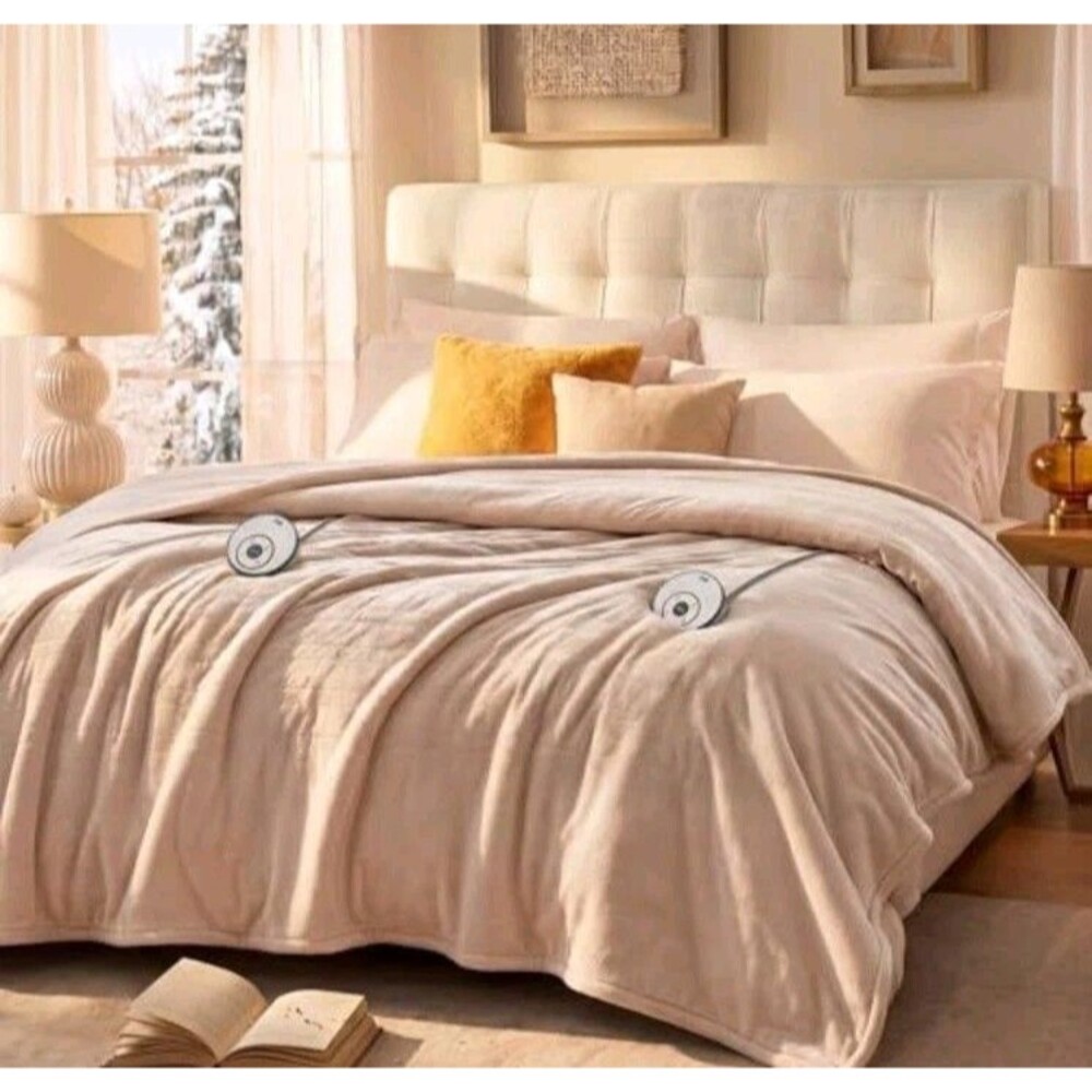 Sealy Electric Blanket Queen Flannel Sherpa Heated Reversible 84x90